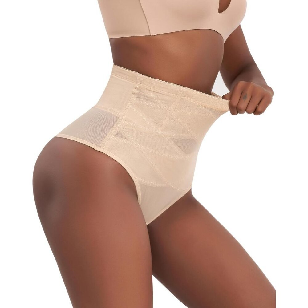 Women's Nude Shape Wear Tummy Control Thong High Waited Body Shaper Panties